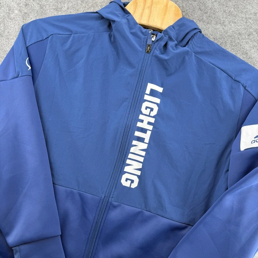 Adidas Tampa Bay Lightning Jacket Mens XL Blue Full Zip Hooded NHL Hockey